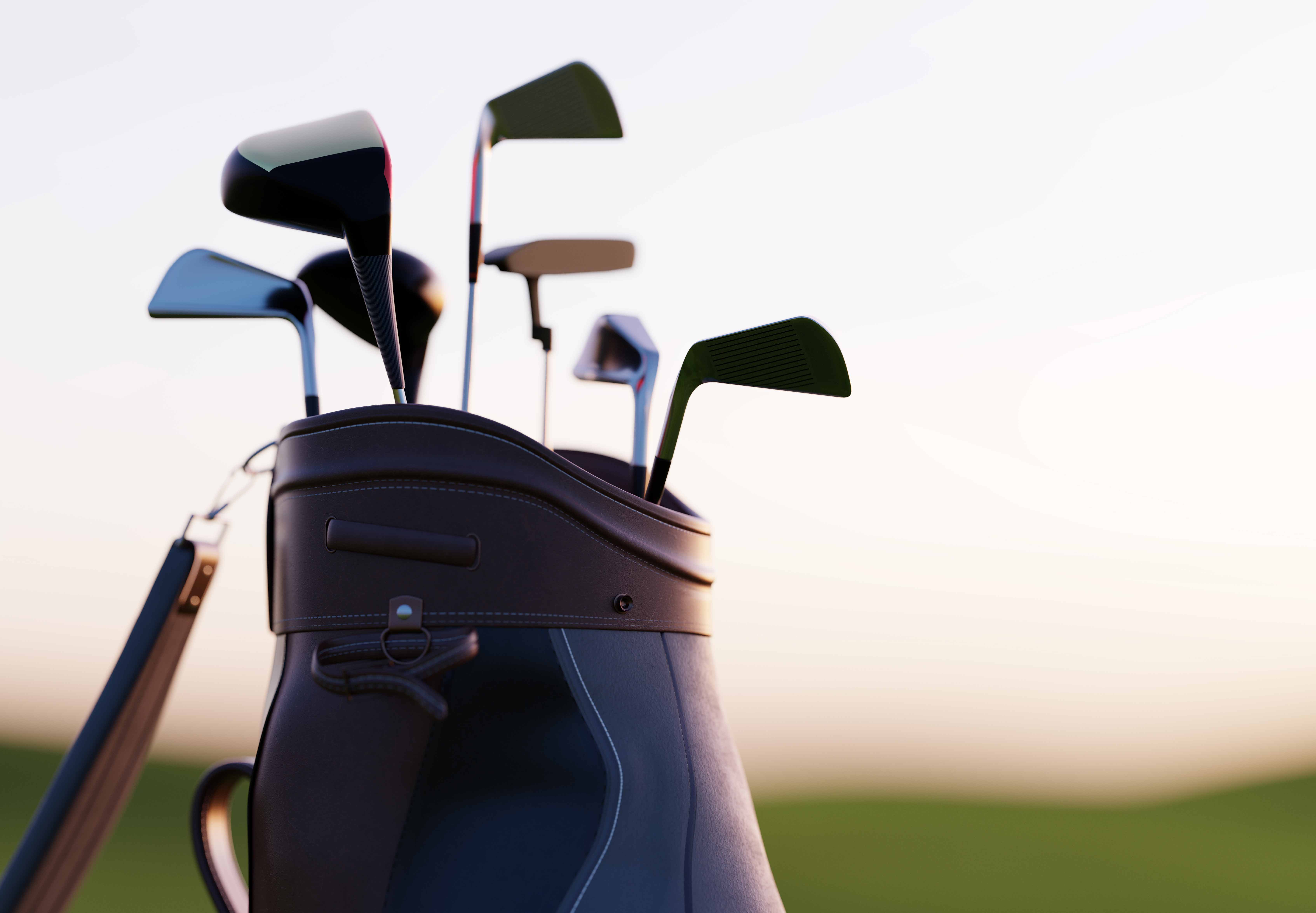 golf bag with clubs