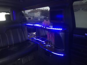 LED lighting in Lincoln limo
