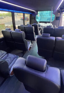 20 passenger mini coach bus leather forward facing seating