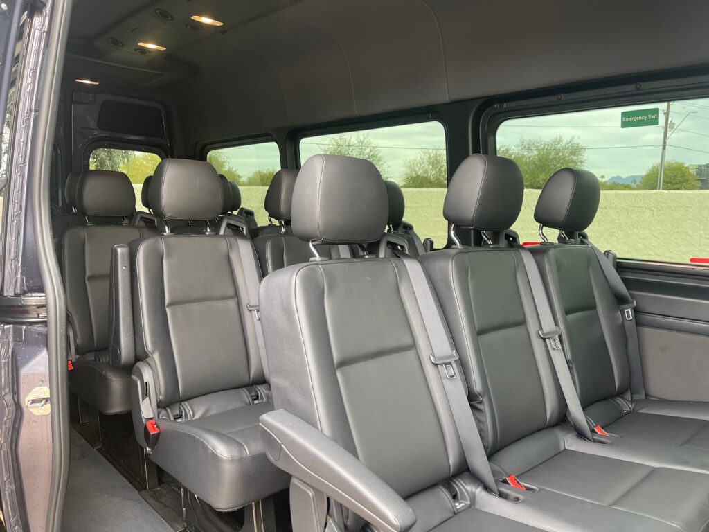 14 passenger Mercedes Sprinter Van interior