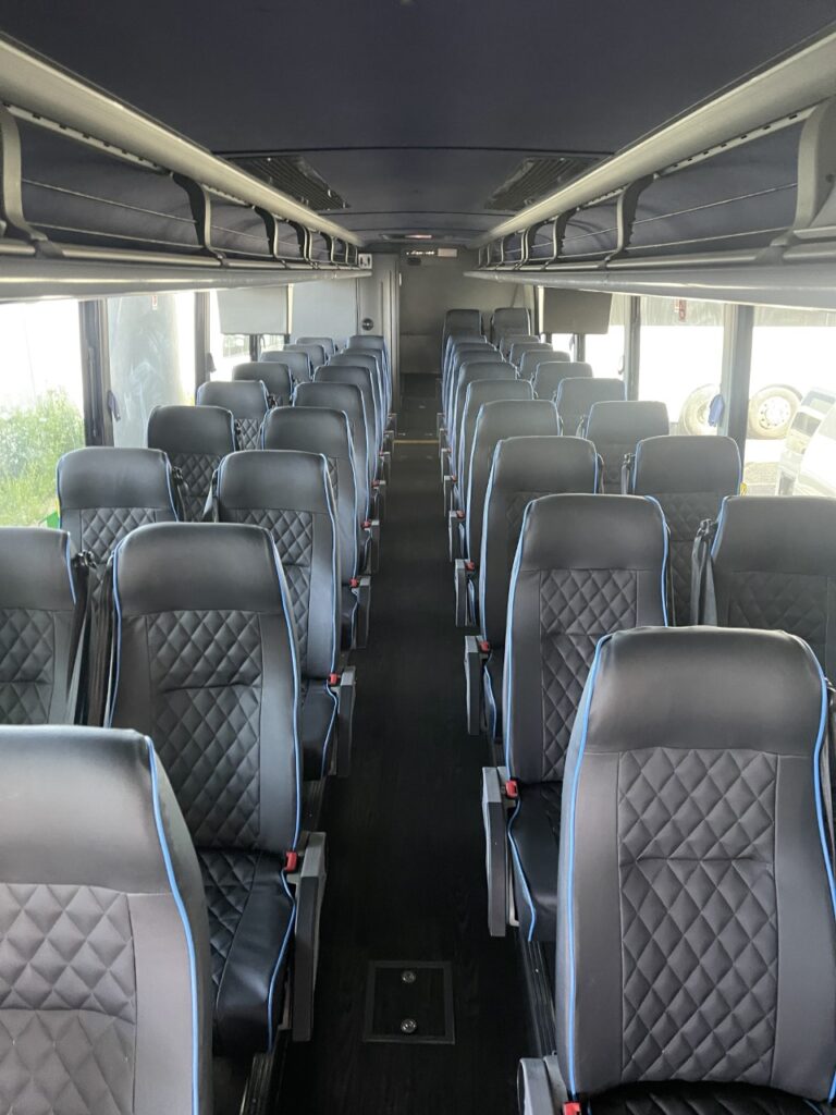 40-passenger motorcoach for sports team transportation