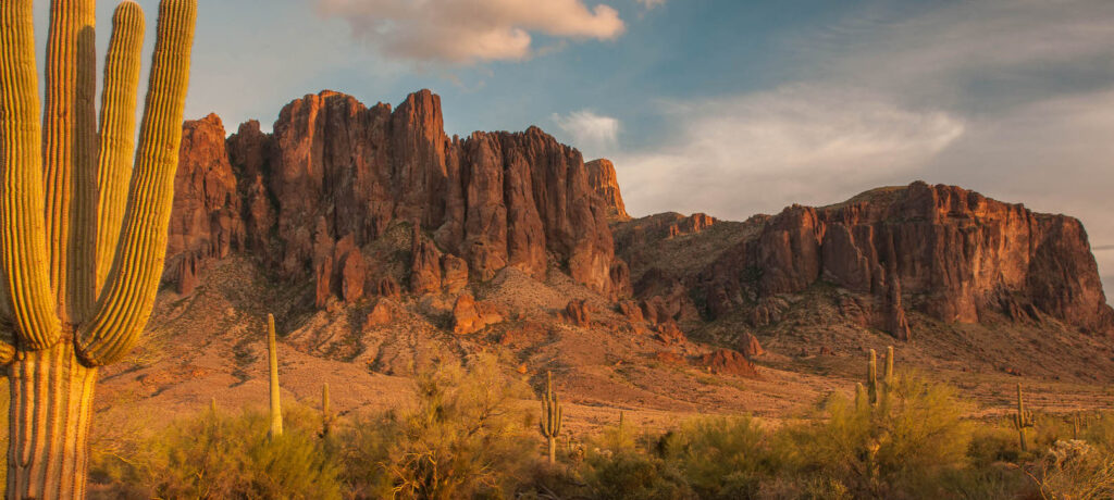 View of the Superstition Mountains at Lost Dutchman State Park