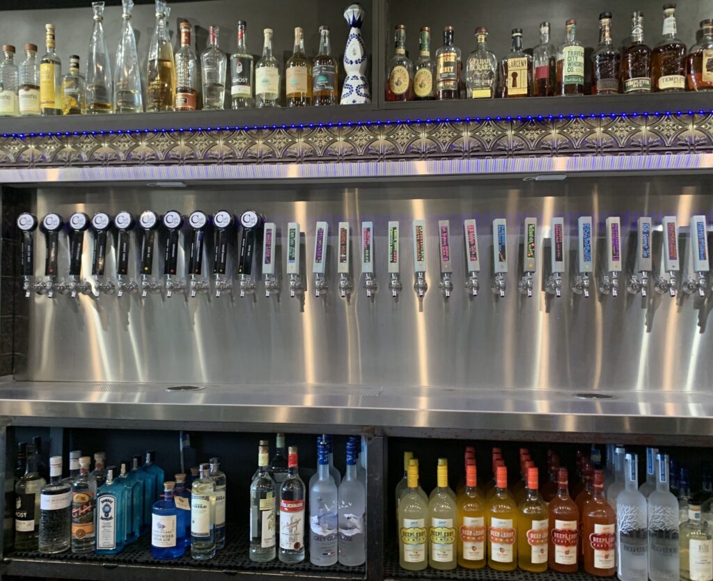 Beer on tap options at Craft 64, a great stop on a Scottsdale pub crawl 