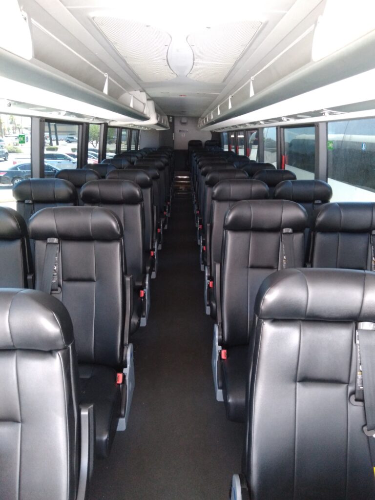 50-passenger, ADA accessible motorcoach for sports transportation