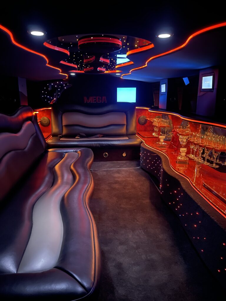 Interior of the Hummer limousine - perfect for small groups going to Diamondbacks games