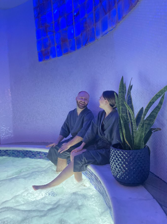 Couple enjoying the spa at BL Spa